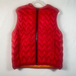 Black Rivet Hooded Down Puffer Vest – Pink/Coral – Size XL